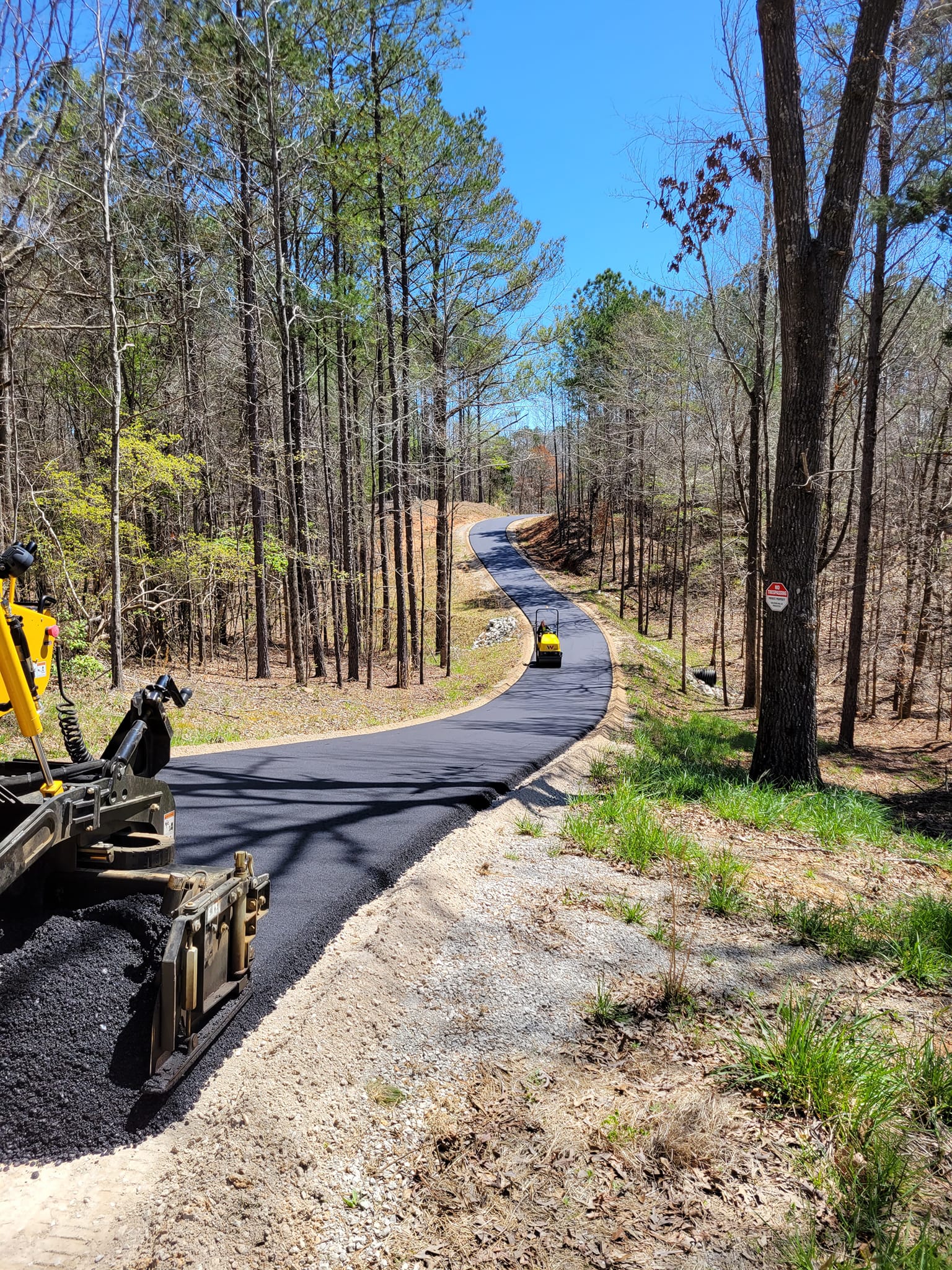 asphalt paving for long driveway