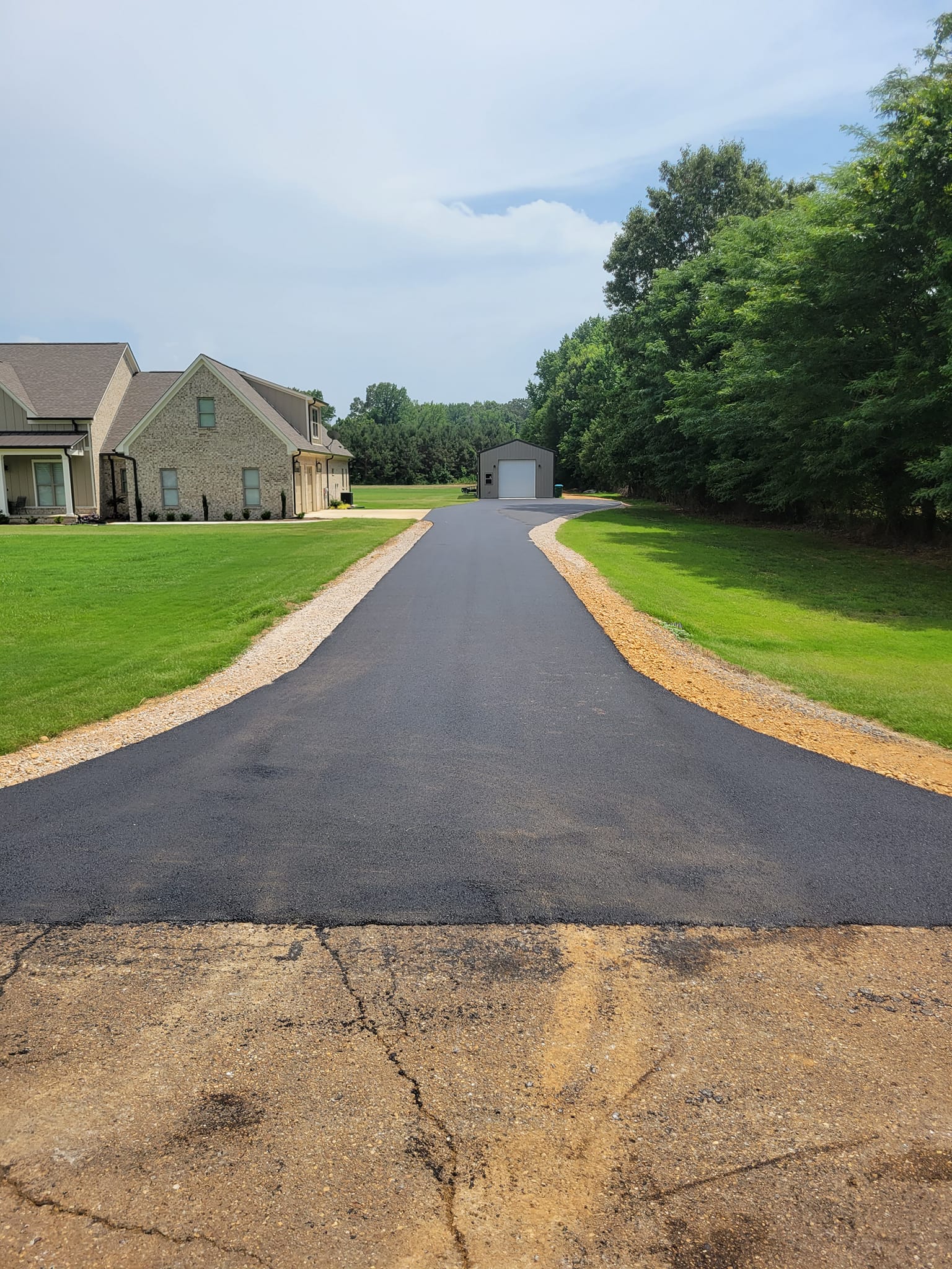 asphalt paving for long driveway