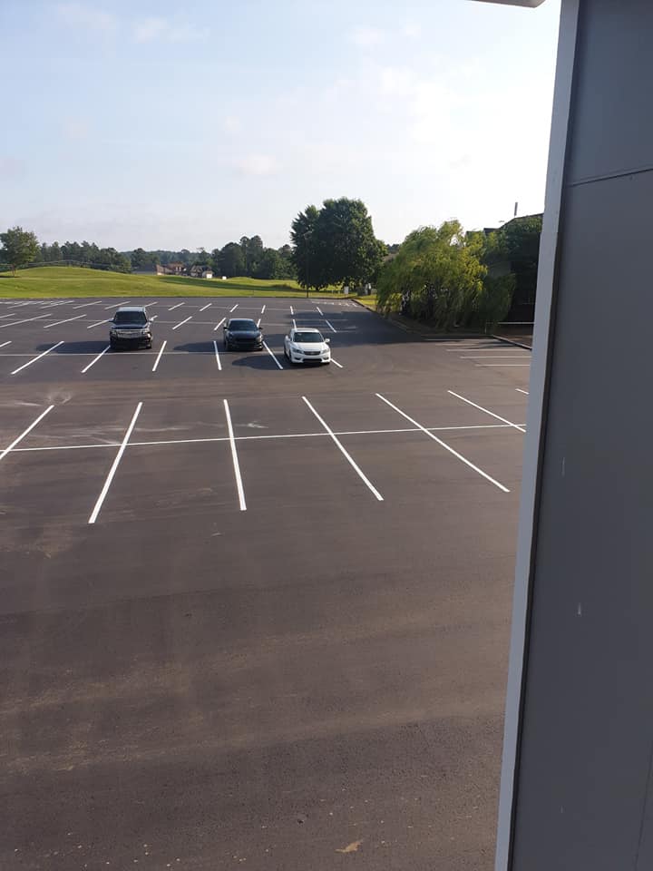 new pavement for commercial parking lot