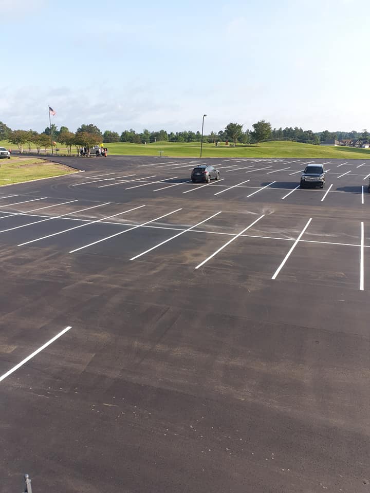new pavement for commercial parking lot